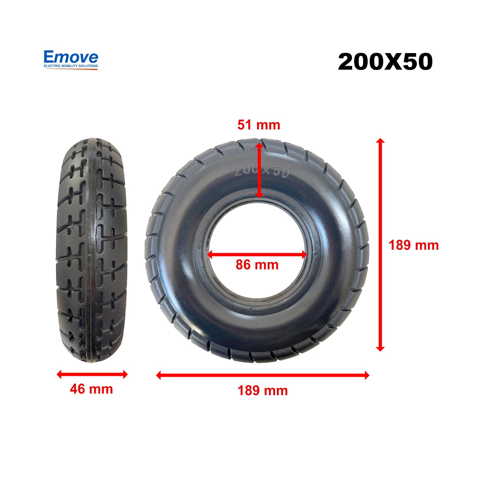 Rueda maciza 200×50 (8,66) - RuedaQrueda