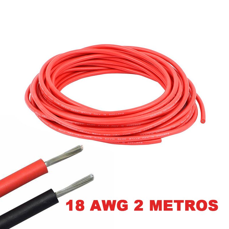 Cable Eléctrico 18 awg color rojo, Conductor de cobre suave cableado.  Aislamiento de PVC, auto-extinguible.BOBINA de 100 MTS