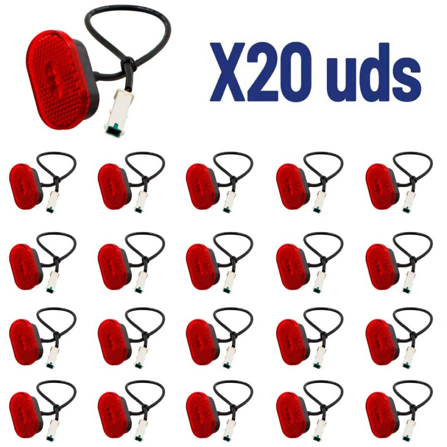 Luz trasera patinete Xiaomi 1S / PRO 2 / MI3 / Lite (Pack de 20 unidades)