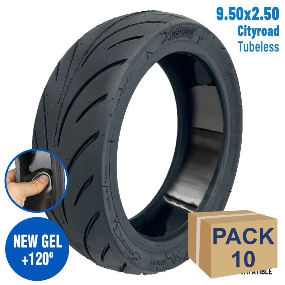 Neumático 9,5x2,50 Tubeless (Con gel antipinchazos) [Xuancheng] - 10 unidades