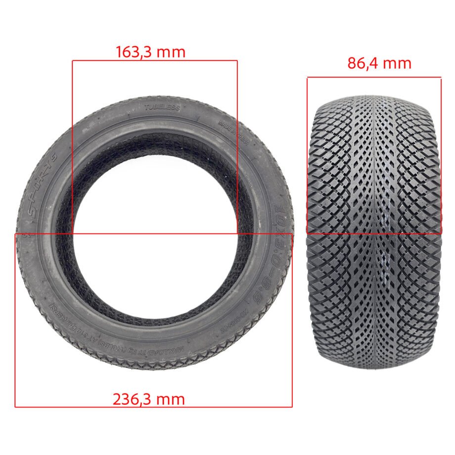 Rueda 10x3,0-6,5 (SNAKE) Tubeless - Compatible con Smartgyro