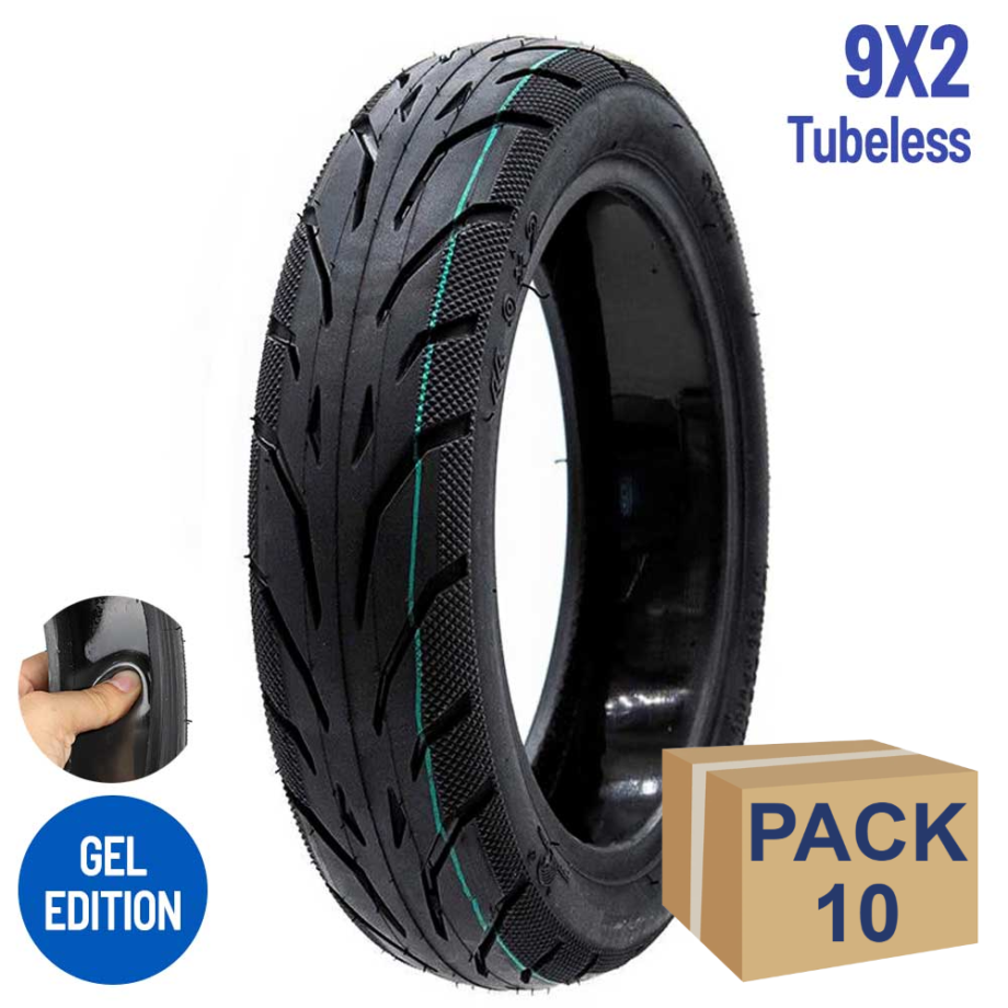 Rueda cubierta 9x2-6,1 con gel antipinchazo [Yuanxing] - 10 unidades