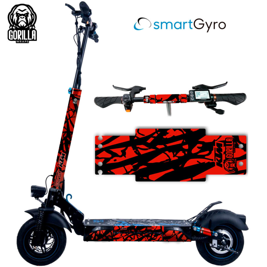 Vinilo + base antideslizante para Smartgyro Rockway, Speedway y Crossover  KTM - Rojo [Gorilla]