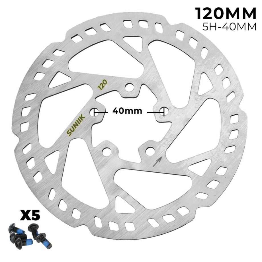 Disco de freno 120mm para Xiaomi M365 / 1S / Lite, MI3  - Dentado (5H -40MM) [Suniik]