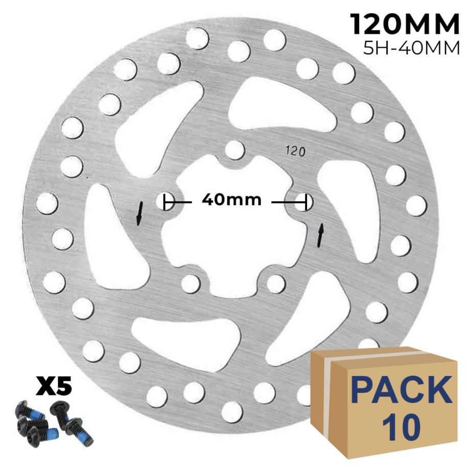 Disco de freno 120mm para Xiaomi M365 / 1S / Lite, MI3  - Dentado (5H -40MM) [Suniik] - 10 unidades