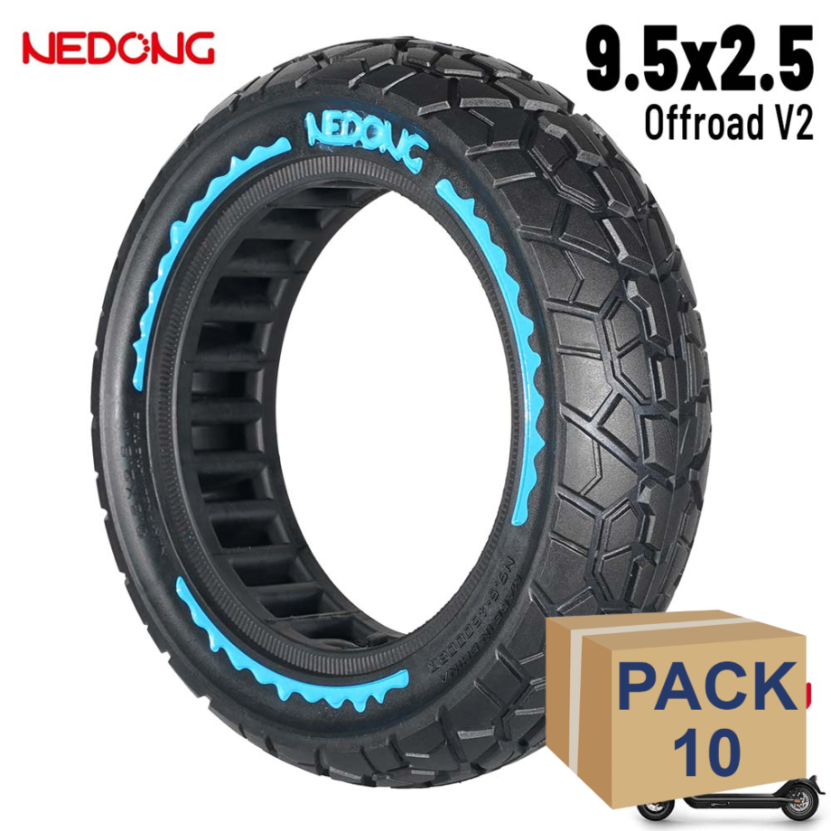 Rueda maciza azul ultraligera 9,5x2,5 (Versión offroad V2) [Nedong] - 10 unidades