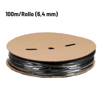 Tubo termorretráctil con adhesivo interno (doble pared) negro de 100 metros - 1 ROLLO 3:1 (6.4 mm)