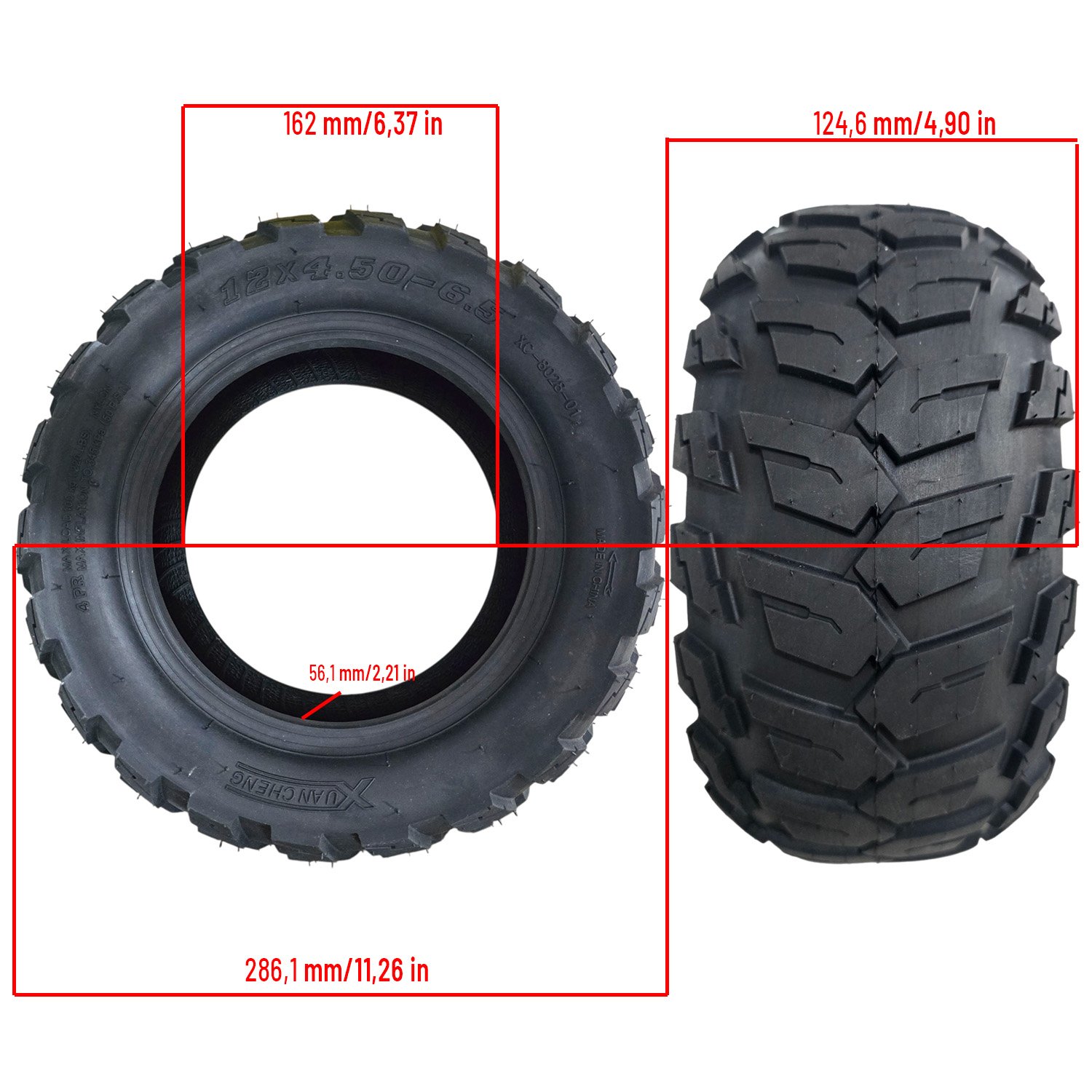 Cubierta 12×4,5-6,5 Offroad [Xuancheng] - RuedaQrueda