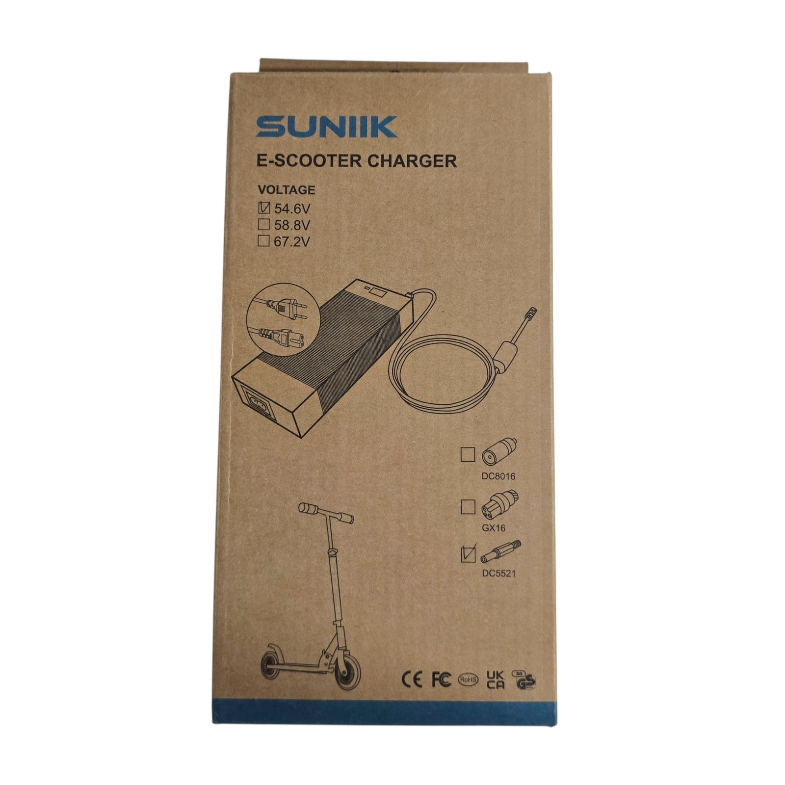 Cargador premium 54,6V 2A (conector DC5521) [Suniik] - RuedaQrueda