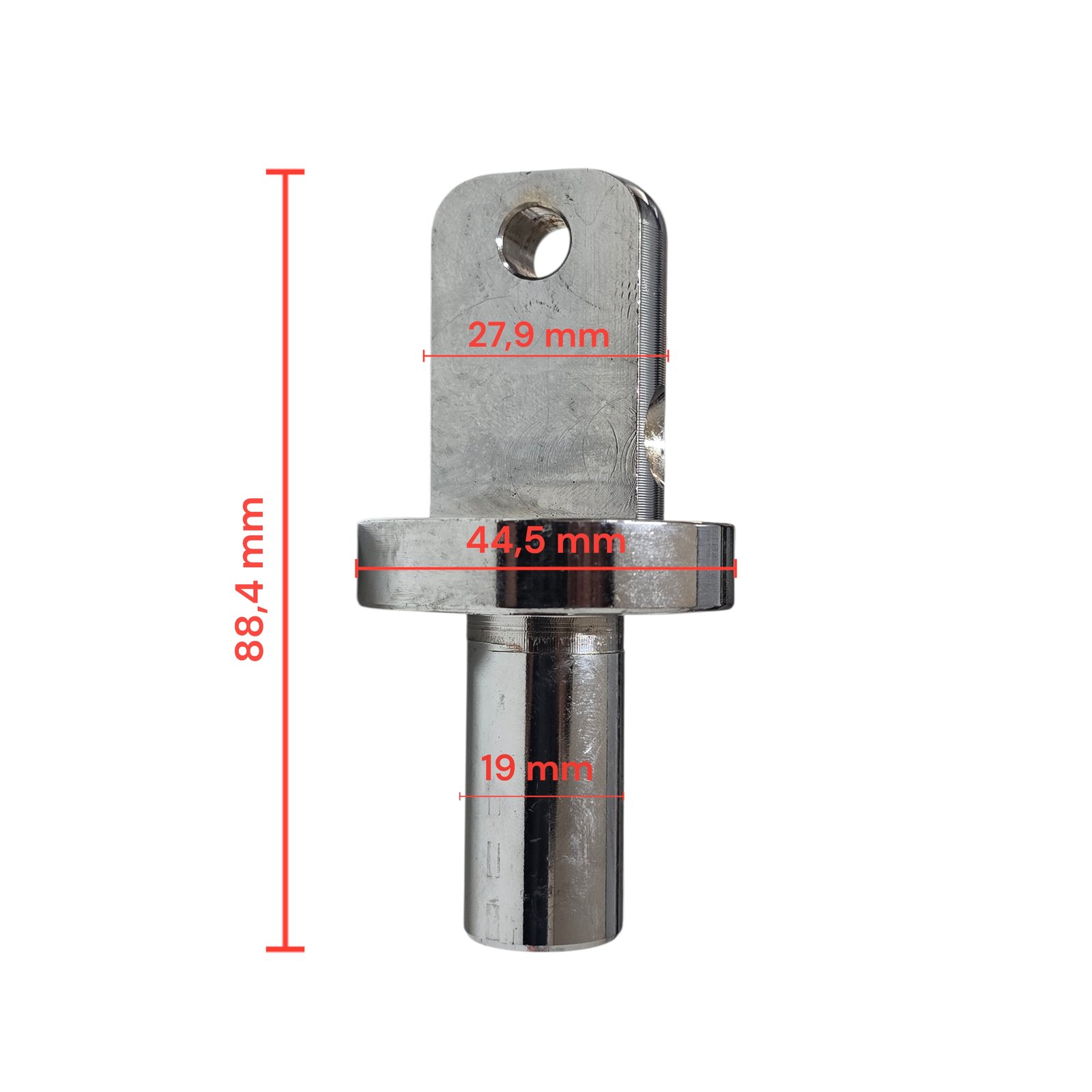 Bisagra inferior V1 con acabado recto para patinetes Dualtron - RuedaQrueda