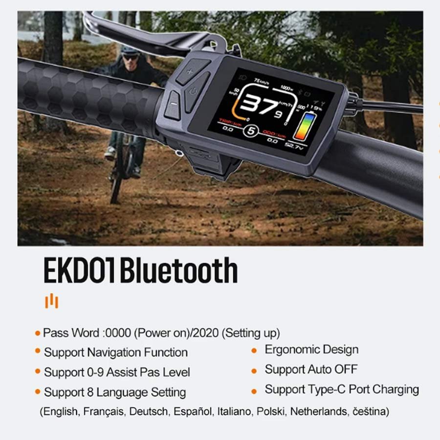 Kit conversión de bicicleta eléctrica de accionamiento medio 750W 48V – 68MM (Display: EKD01)[Bafang] - RuedaQrueda