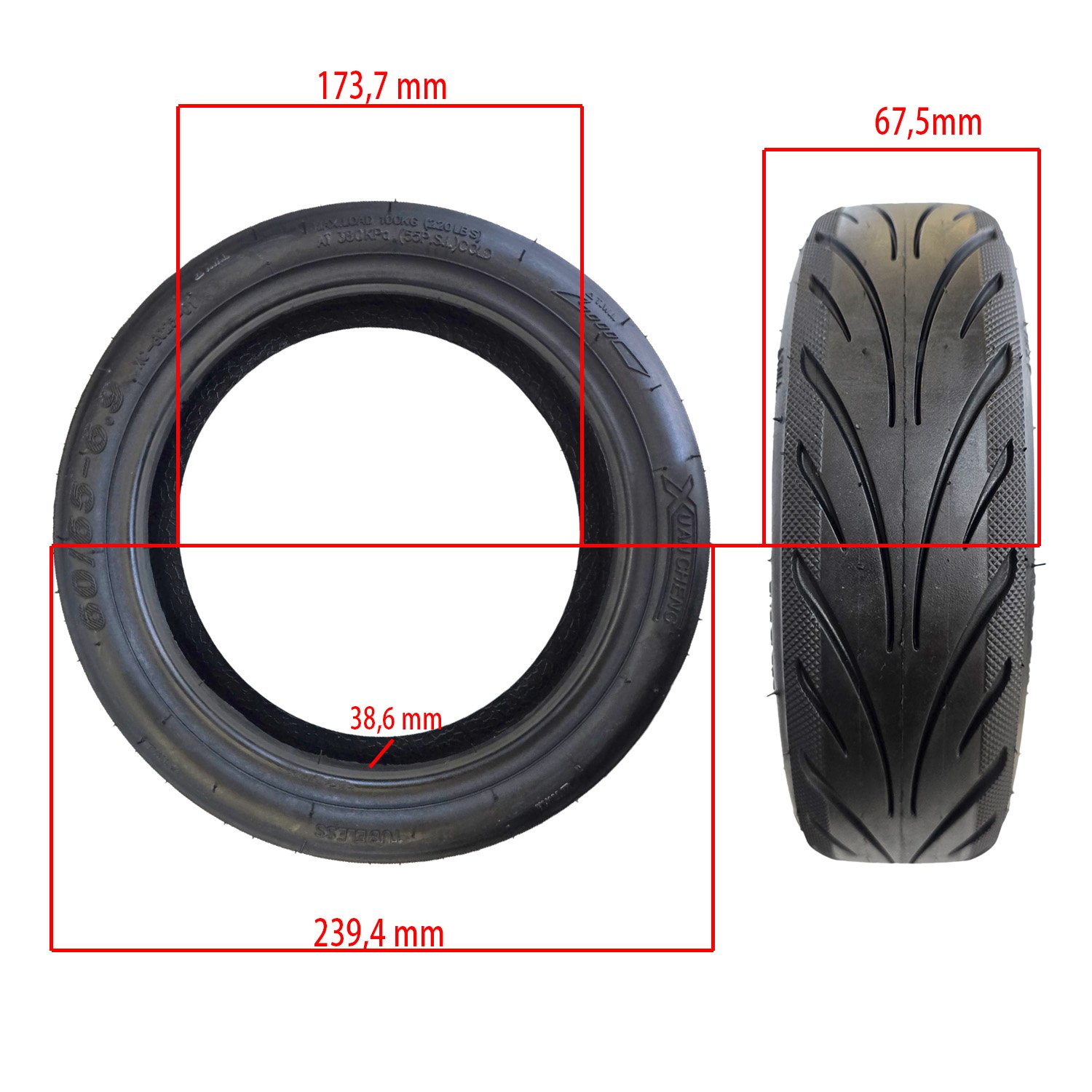 Neumático tubeless 60/65-6,9 [Xuancheng] - RuedaQrueda