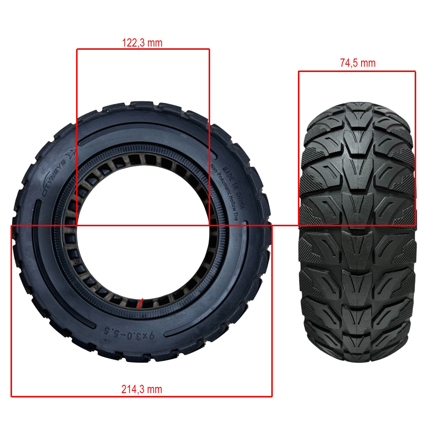 Rueda Maciza 9×3-5,5 Para Patinete Kukirin G2 Pro [Cityneye] - RuedaQrueda