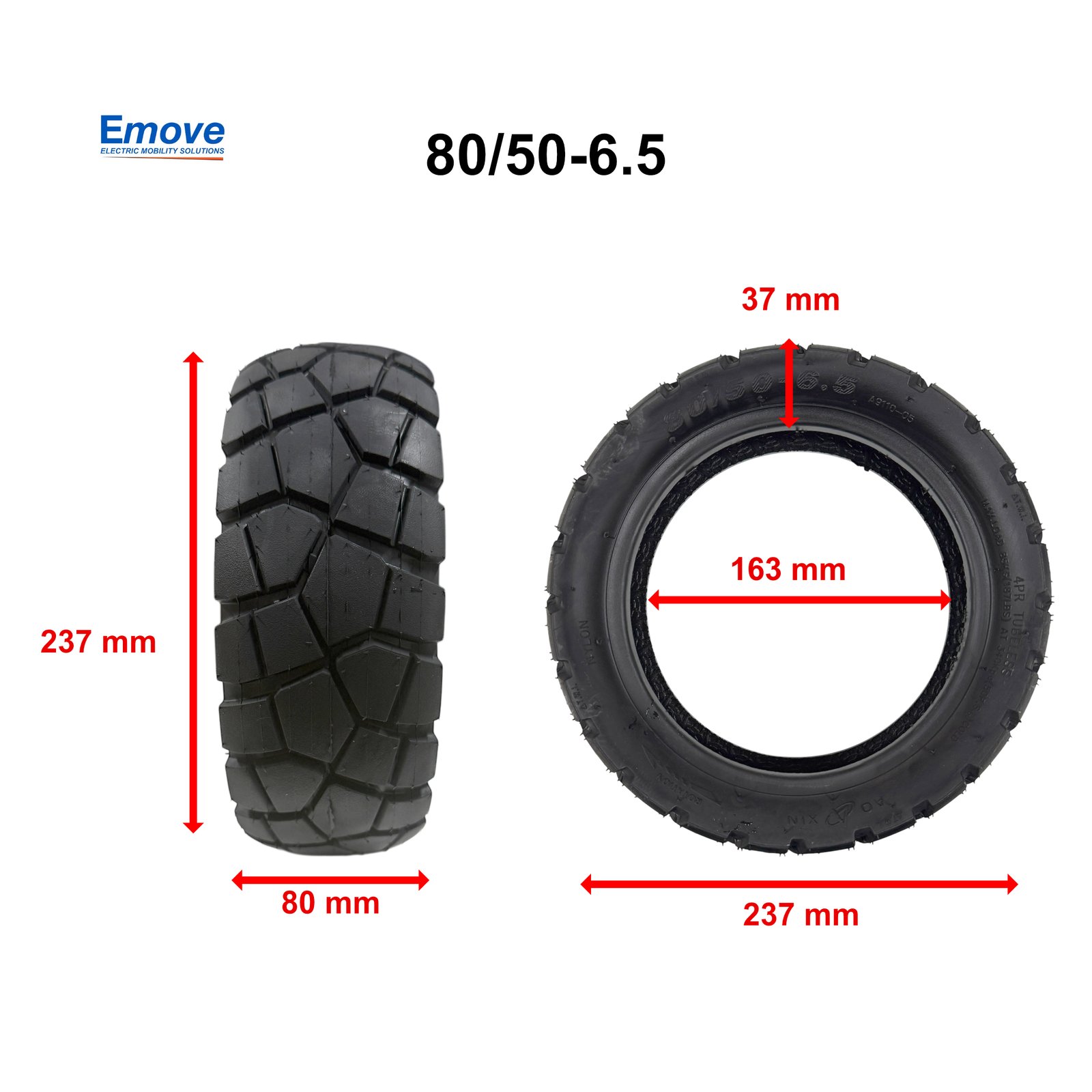 Cubierta 80/50-6,5 OFFROAD [Aoxing] Con Gel - RuedaQrueda