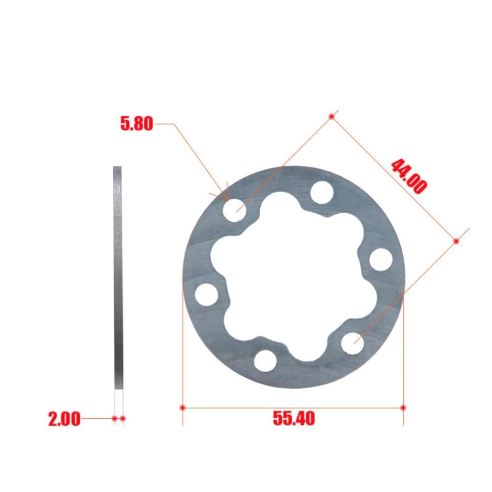 Separador de disco de freno para patinete eléctrico – 2 mm (compatible con Ecoxtrem M41 para instalar Nutt) - RuedaQrueda