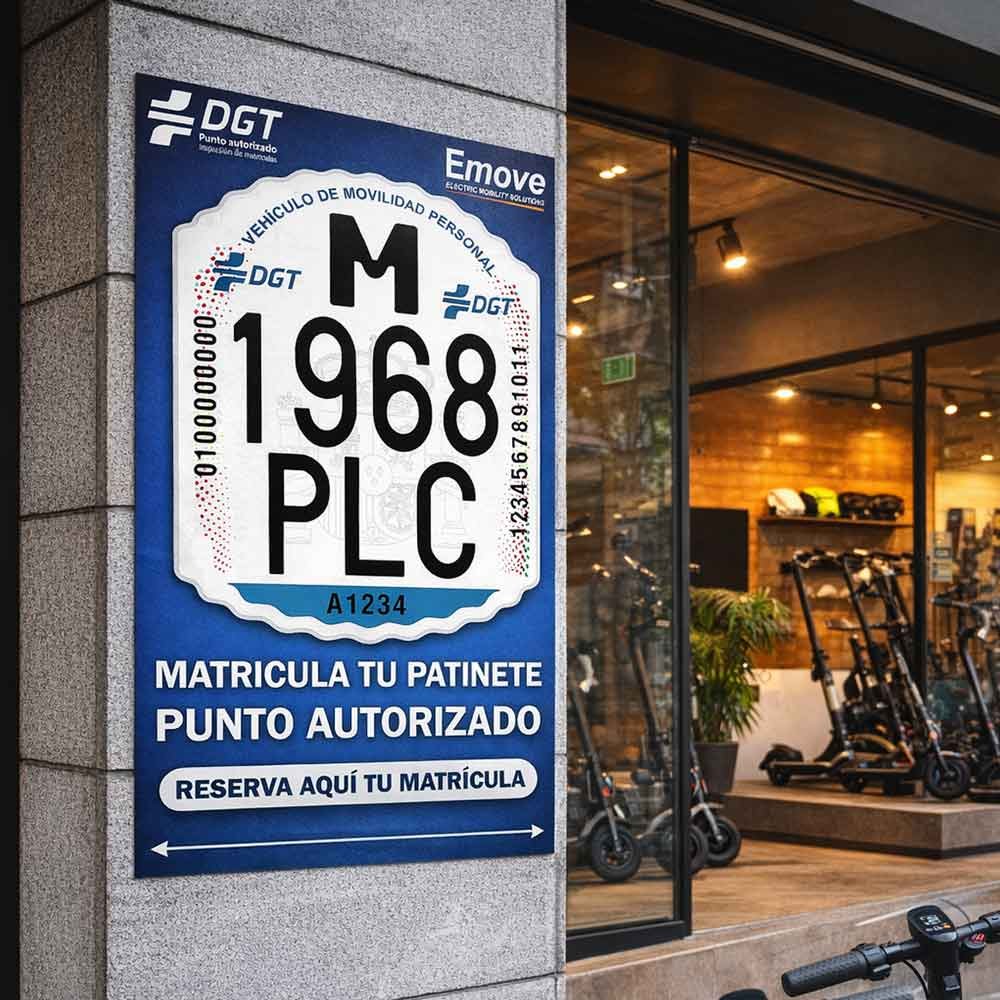 Poster Matrículas para patinete eléctrico - RuedaQrueda