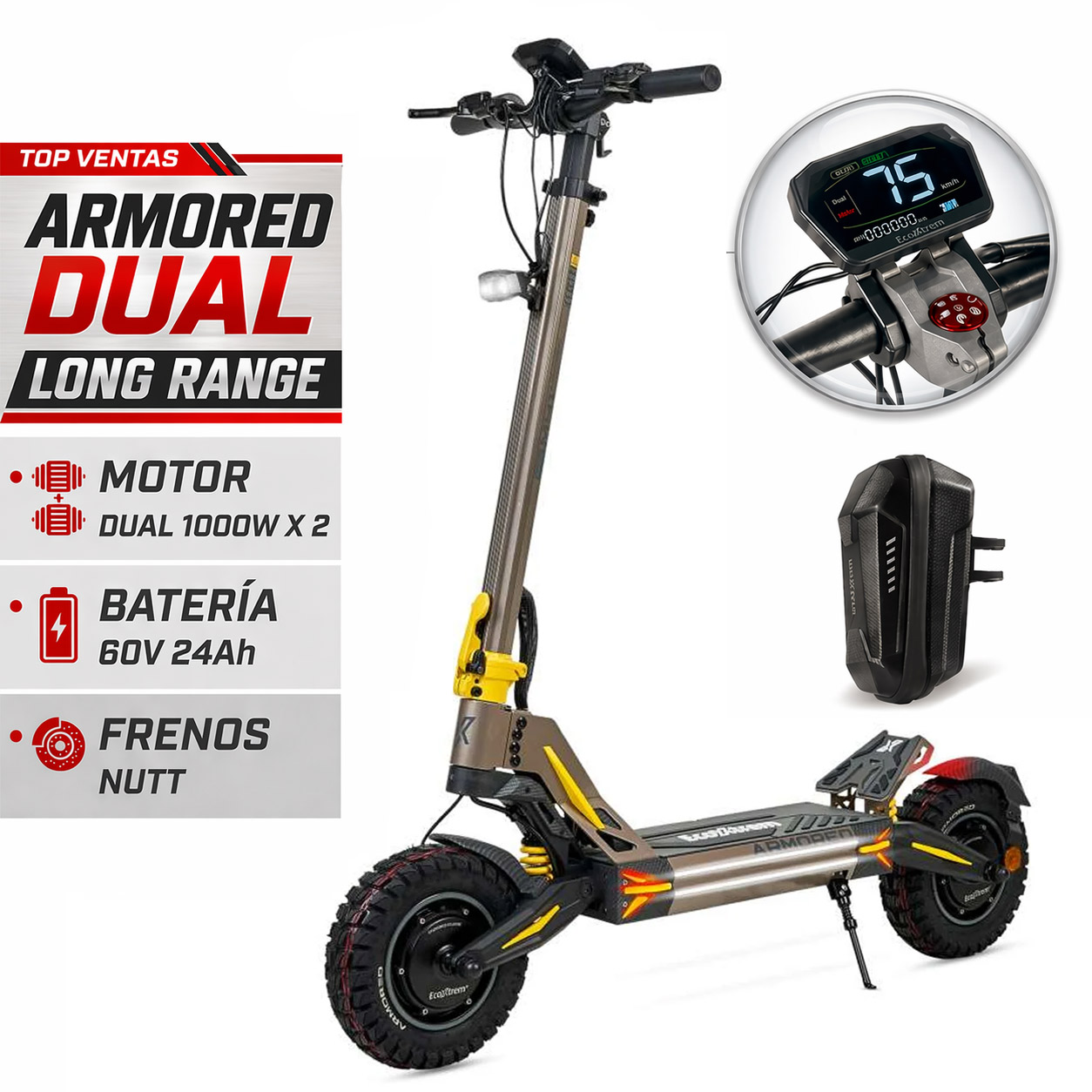 Ecoxtrem Armored Dual Long Range – DGT Homologado 2026 (Bronce) [NUEVO MODELO 24AH]
