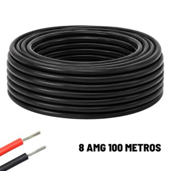 Cable eléctrico Silicona Flexible 8 AWG (Negro) 100 Metros