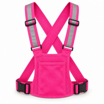 Chaleco Reflectante Ajustable con Bolsillo Rosa