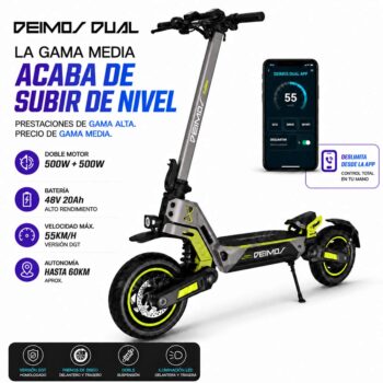 Patinete Eléctrico Ecoxtrem Deimos Dual DGT – Gris