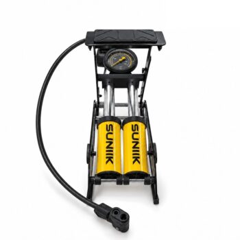 Bomba de pedal SUNIK de doble cilindro con manómetro